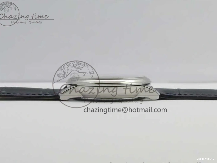 0312 Timeless De Ville Prestige Real PR SS ZF 1:1 Best Edition Gray Dial Blue Markers on Blue Leather Strap MIYOTA 7936